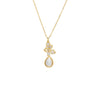 Mother of Pearl CZ Butterfly & MOP Teardrop Pendant Necklace - Adina Eden's Jewels