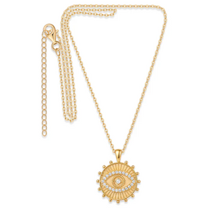 CZ Sun Evil Eye Necklace