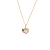 Multi-Color Pink Mother of Pearl Heart Pendant Necklace - Adina Eden's Jewels