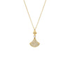 Gold Radiant Pave Fan Pendant Necklace - Adina Eden's Jewels