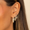  Solid Pavé Oval Shape Huggie Earring - Adina Eden's Jewels