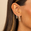  Solid-Pavé Drop Link Huggie Earring - Adina Eden's Jewels
