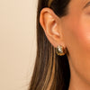  Ultra Wide Mini Ridged Huggie Earring - Adina Eden's Jewels