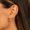  Chunky Beaded Oval Hoop Earring - Adina Eden's Jewels