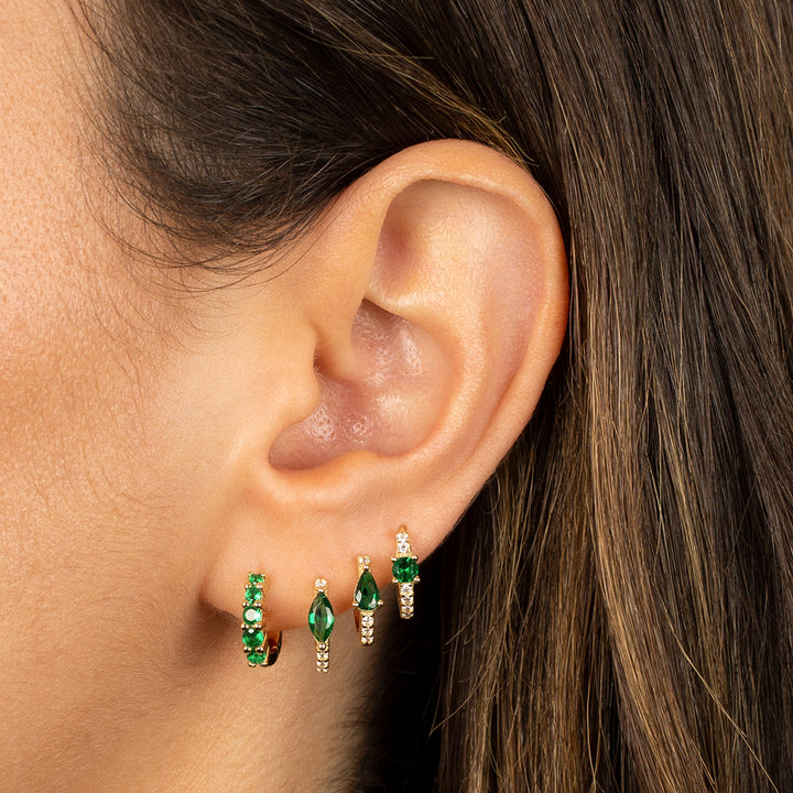  Colored Multi Shapes Huggie Earring Combo Set - Adina Eden's Jewels