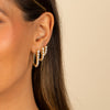  Graduated CZ Elongated Oval Shape Huggie Earring - Adina Eden's Jewels