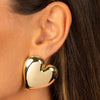  Puffy Chunky Heart Stud Earring - Adina Eden's Jewels
