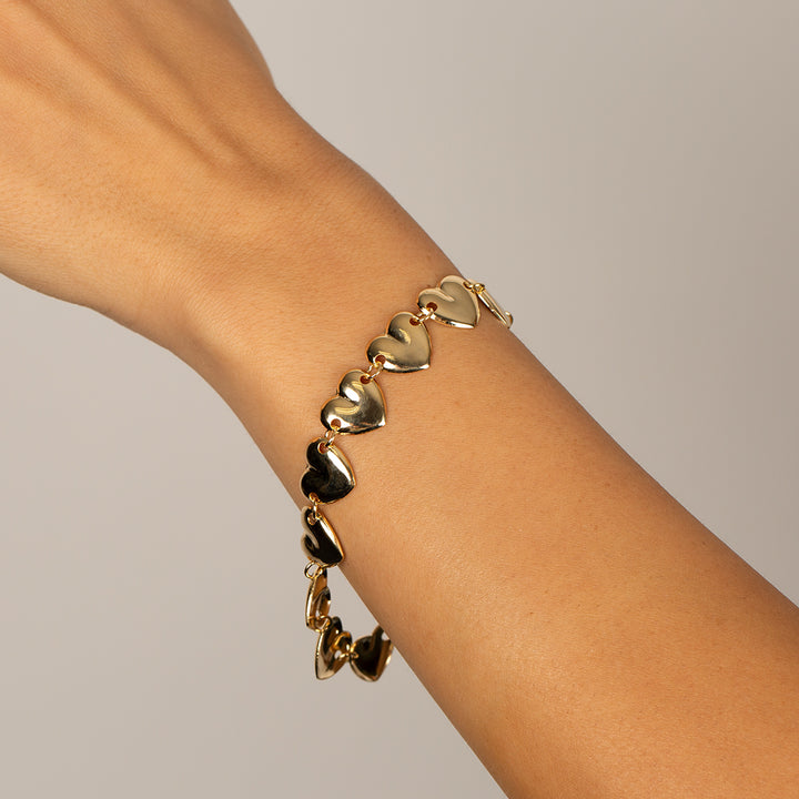  Chunky Solid Hearts Bracelet - Adina Eden's Jewels