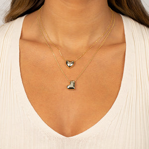  Dangling Sideway Puffy Heart Necklace - Adina Eden's Jewels