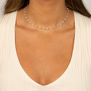  Heart Shaped Multi Pearl Beaded Chain Necklace - Adina Eden's Jewels
