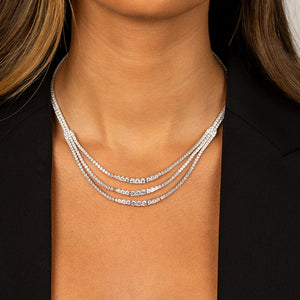  Triple Stranded Graduated Tennis Necklace - Adina Eden's Jewels
