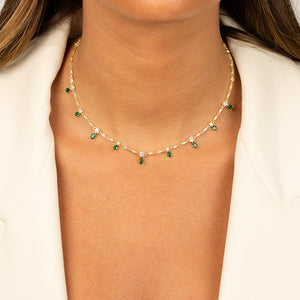  Dangling Colored Stones Choker - Adina Eden's Jewels