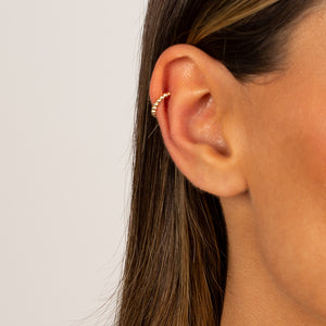  Solid Beaded Ear Cuff 14K - Adina Eden's Jewels