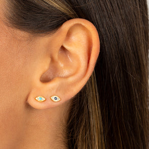  Pavé Evil Eye Stud Earring - Adina Eden's Jewels