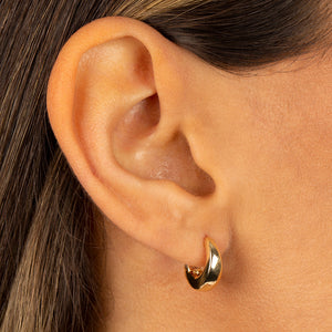  Solid Wide Graduated Huggie Earring - Adina Eden's Jewels