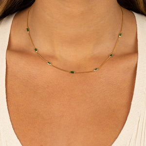  Multi Baguette Station Necklace - Adina Eden's Jewels
