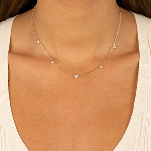  Multi CZ Trio Cluster Necklace - Adina Eden's Jewels
