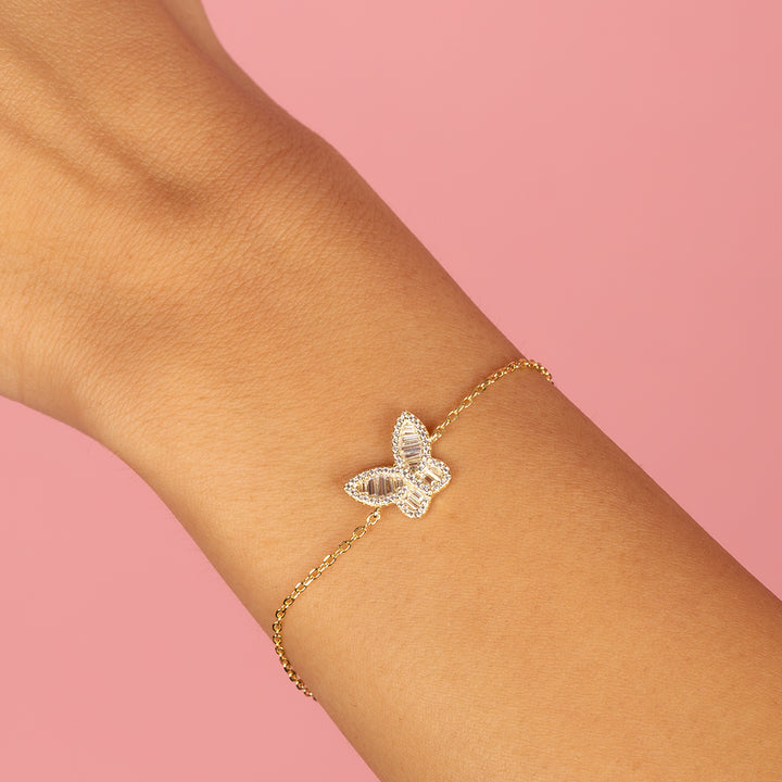  Pavé X Baguette Butterfly Bracelet - Adina Eden's Jewels