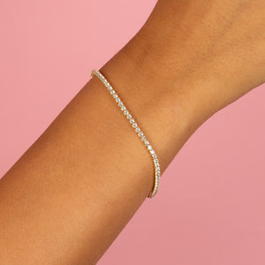 Gold / 2 MM / 6.75" Adina Eden Eden Tennis Bracelet - Adina Eden's Jewels