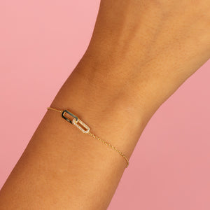  Pavé Double Paperclip Accented Chain Bracelet - Adina Eden's Jewels