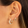  Pavé Curved Link Huggie Earring - Adina Eden's Jewels