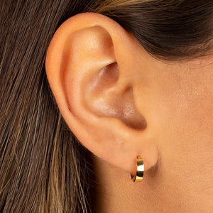  Tiny Wide Solid Huggie Earring - Adina Eden's Jewels