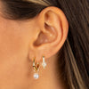  Dangling Pearl Huggie Earring - Adina Eden's Jewels