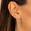 Drop Chain Pavé Bar Stud Earring - Adina Eden's Jewels