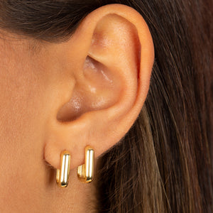  Solid Wide Square Hoop Earring - Adina Eden's Jewels