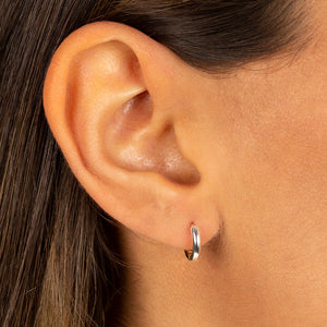  Solid Two Tone Chunky Huggie Earring - Adina Eden's Jewels