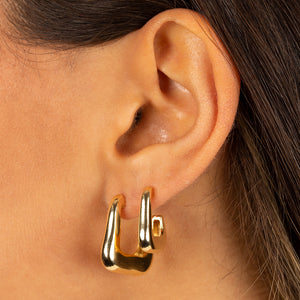  Solid Graduated Open Hoop Stud Earring - Adina Eden's Jewels