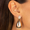  Solid Chunky Double Teardrop Drop Stud Earring - Adina Eden's Jewels