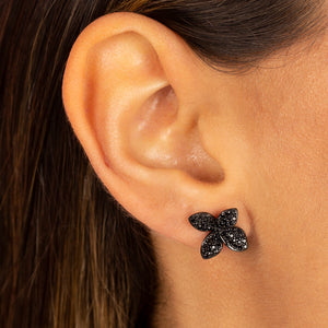  Small Pavé Fancy Flower Stud Earring - Adina Eden's Jewels