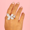  Pavé Fancy Flower Petal Ring - Adina Eden's Jewels