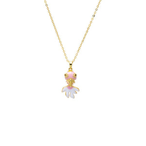Pink Pink Enamel Swimmy Fish Pendant Necklace - Adina Eden's Jewels