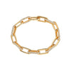 Gold / 7.5 Solid/Pave Fancy Box Link Bracelet - Adina Eden's Jewels