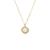 Mother of Pearl MOP & CZ Cushion Pendant Necklace - Adina Eden's Jewels