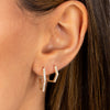  CZ Pavé Octagon Huggie Earring 14K - Adina Eden's Jewels