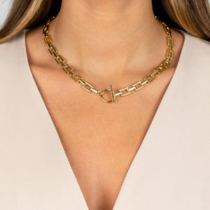  Flat Jumbo Link Toggle Necklace - Adina Eden's Jewels