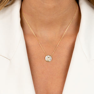  Pavé Colored Hamsa Disc Necklace - Adina Eden's Jewels