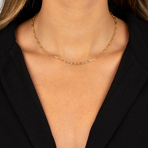  Small Paperclip Necklace 14K - Adina Eden's Jewels