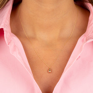  Solid Puffy Teardrop Necklace 14K - Adina Eden's Jewels