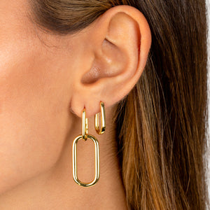  Solid Paper Clip Huggie Earring - Adina Eden's Jewels