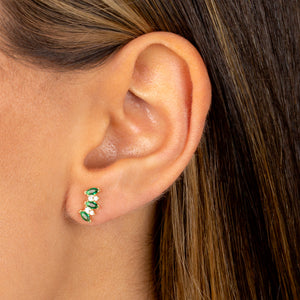  Colored Multi Marquise Curved Bar Stud Earring - Adina Eden's Jewels