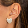  Pavé XL 3D Heart Stud Earring - Adina Eden's Jewels