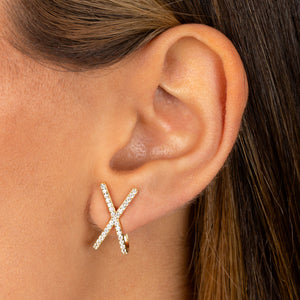  Pavé X Stud Earring - Adina Eden's Jewels