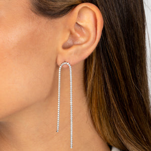  Thin Tennis Loop Stud Earring - Adina Eden's Jewels