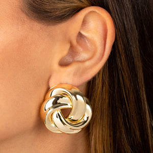  Solid Large Love Knot Stud Earring - Adina Eden's Jewels