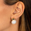  Solid Ball X Pearl Stud Earring - Adina Eden's Jewels
