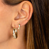  Solid Graduated Oval Shape Huggie Earring 14K - Adina Eden's Jewels